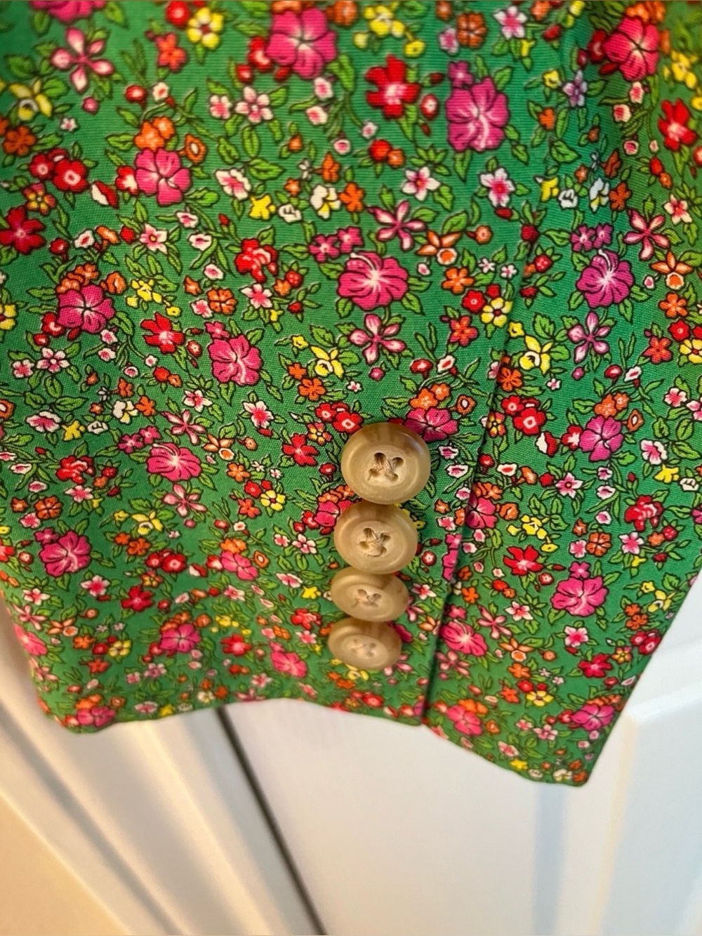 Ralph Lauren Green Blazer with Pink Floral Print - Picture 6 of 6
